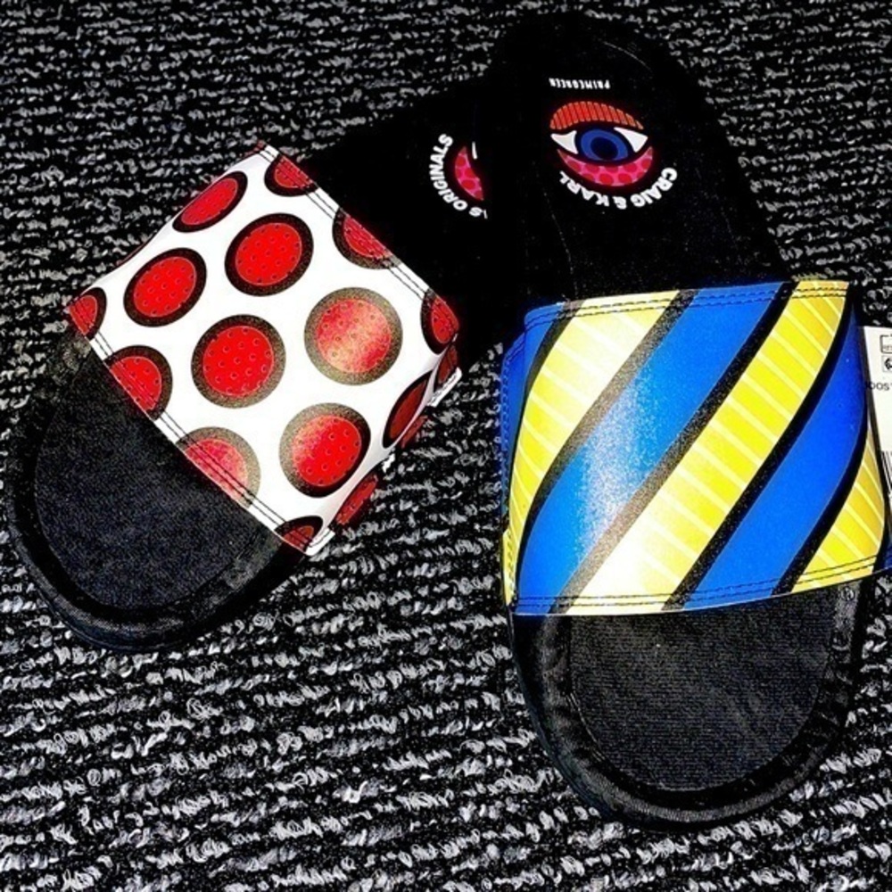 Adidas Craig & Karl Primegreen Adilette Boost Swim Natation Beach Slide Sandals